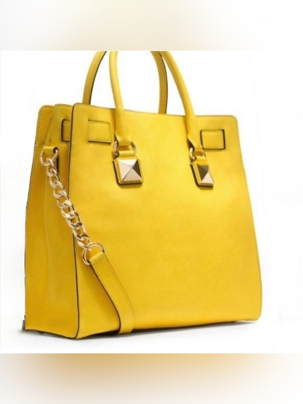 Michael Kors Hamilton Studded Leather Satchel - Picture 3 of 10
